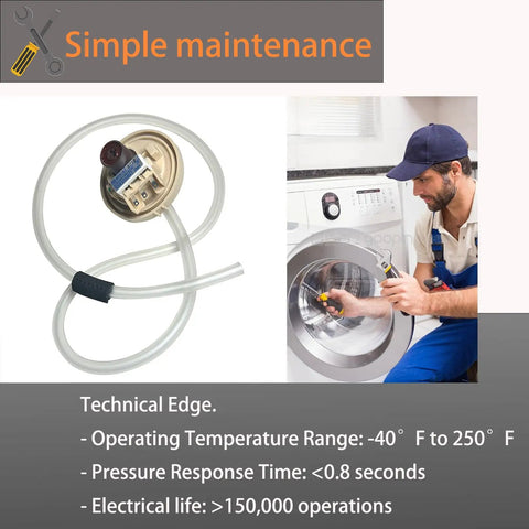Washer Water Level Pressure Switch Replacement For LG That Fits Like A Charm 6501EA1001R; simple maintenance, technical details shown