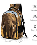 Unisex Elephant Print Backpack With Wilderness Design, Large Capacity Daypack for school or travel, durable polyester
