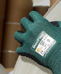 3 Pack Cut Resistant Nitrile Coated Work Gloves With Green Knit Shell And Premium Micro Foam Grip On Palm And Fingers, Size Small