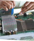 Person using Two Piece Manual Desoldering Pump Solder Removal Tool Suction Gun For PCB Durable Solder Sucker on circuit board