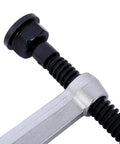 Close-up of Heavy Duty Deep Throat F Clamp 12 Inch X 5-1/2 Steel Bar W Removable Swivel Pads, showing the swivel pad detail.