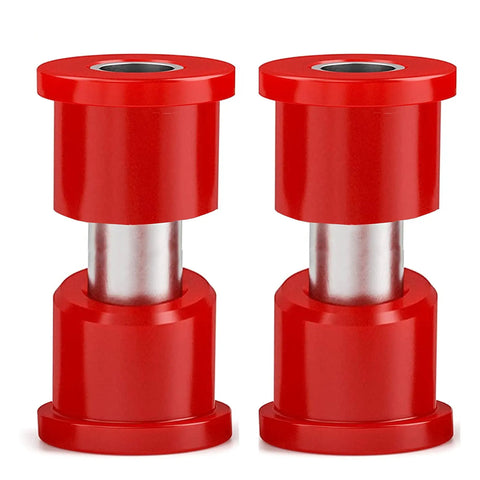Wrangler Front And Rear Frame Shackle Bushing Kit Fits 1987 Through 1995 With Code Red Bushings Made In USA Pair shown