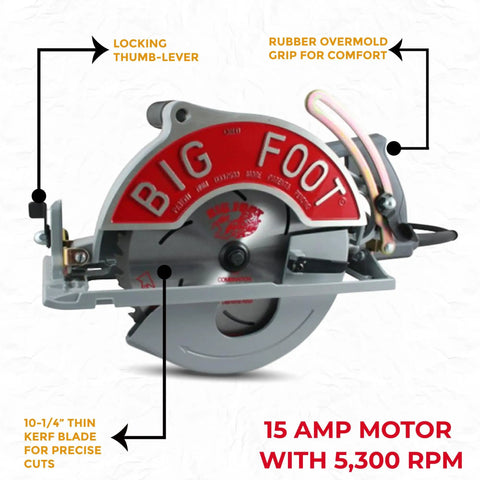 10 1/4 Inch Magnesium Worm-Drive Circular Saw With Skil Motor For Beams And One-Pass Precision Cuts, Pro Grade Durability, Heavy Duty PowerSaw For Pros And DIY Enthusiasts