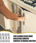 A person opening a cabinet door using the 8 Pack Heavy Duty Glass Door Sliding Rollers With Double Steel Bearings Runs Smooth As Butter Effortless 5mm Groove Fit Great For Quick Cabinet Drawer Upgrades.