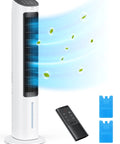 40 Inch Tower Fan That Blows Cold Air With Ice Packs Remote 80 Degree Oscillation Evaporative Cooler Quiet Bedroom Floor Fan 3 Modes And 4 Speeds White For Hot Summer Days Max Chill