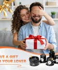 Couple gifting Five Piece Jewelers Loupe Set With 5X 10X 15X 20X 30X 36mm Glass Lenses, magnifiers visible in foreground.