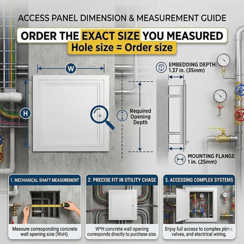Access panel measurement guide for Solid As A Rock Heavy Duty Drywall Access Panel Cover Plate For Walls And Ceilings Featuring A Straightforward Quick Install Design 30X40 Inch.