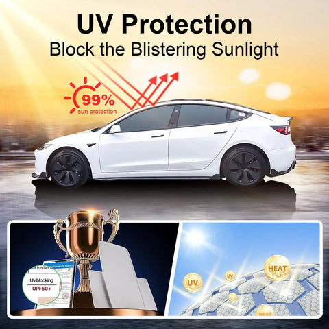 CHIYLE glass roof sunshade for Tesla Model 3, black, UV protection, 2021–2023 automotive accessory