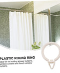 48 Pack Plastic Curtain Rings With Clips Smooth Glide Hanging Rings for drapes curtains screens and shower curtains in bathroom