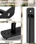 Close-up of black 2 Pack Aluminum Alloy Sliding Barn Door Handle With Plate, showing mounting holes and durable finish.