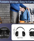 Person packing Six Pack Noise Reduction Ear Muffs With SNR 34 dB Hearing Protection For Adults And Kids into a bag