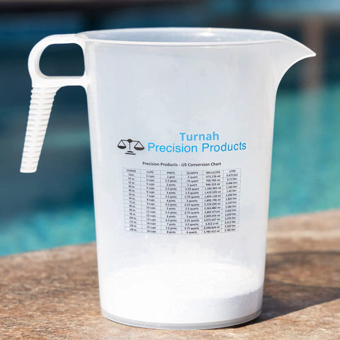 One Gallon 128oz Pitcher With Handy Conversion Chart Built Tough Food Grade Plastic BPA Free Translucent Handle
