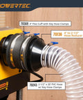 Rock Solid 4 Inch To Two Half Inch Hose Cone Reducer Pack For Dust Collection Systems, connecting 4" to 2-1/2" PVC hose.