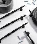Dope Matte Black Cabinet Pulls 6.3 Inch Length With 3.78 Inch Center To Center Hole Spacing Vintage Style Drawer Handles