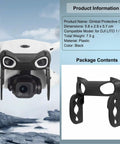 Anti Collision Gimbal Bumper Guard for Lito X1 and Lito 1 Drones, black plastic, custom fit on drone showing product dimensions.