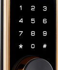 Smart Door Lock Deadbolt With Touchscreen Keypad, Pin Codes And Key Entry, Bluetooth Remote Unlock, Up To 20 Access Codes, Gold Finish