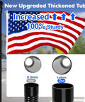 Upgraded 5 Ft Stainless Steel Flagpole Kit With Rock Solid Outdoor Bracket And Smooth 360 Swivel Rings Built Tough showing thickened tube upgrades.