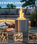 Tabletop Fire Pit For Outdoors Low Smoke Camping Stove For Safe Burning Pellets Or Wood 9.7 By 7.1 Inch with multi-fuel options