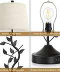 Details of 3 Way Dimmable Touch Table Lamps Set Of 2 For Living Room And Bedroom With USB Charging Ports Bedside Nightstand Reading Lamps Vintage Vine Design Bulbs Included Retro End Table Office Lighting