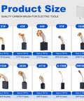 Pro Grade Electric Motor Carbon Brushes Set 40 Pcs By Size Ten Models Replacement Parts For Drills Saws Grinders Motors