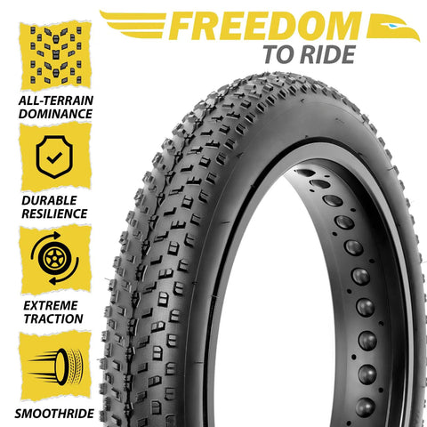20x3.0 Inch Foldable Fat Bike Tire Replacement For E Bike And MTB On Road And Off Road With Aggressive Tread For Maximum Traction