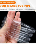 Food grade PVC pipe held in hand, transparent and flexible, suitable for Heavy Duty 110V Electric Wine Transfer Pump With Smart Auto Start Stop Flow Control And Food Grade Filler Gun Plus Rugged PVC Hose For Wine Brew Car Urea And Pantry Oils Zero Fiddle Just Pour.