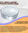 Washer And Dryer Control Knob Replacement DC97-18058C With ABS Core Replaces DC97-18058A DC97-18058B DC67-00680A Knobs