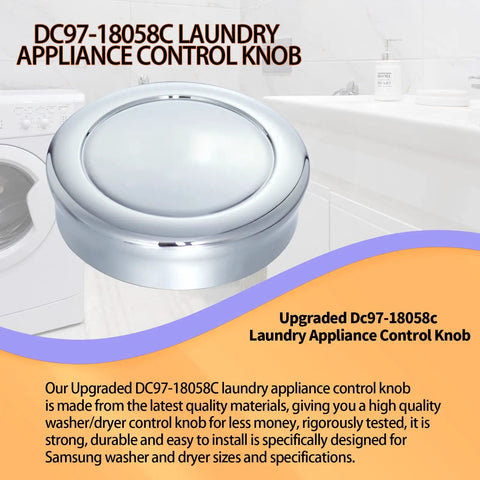 Washer And Dryer Control Knob Replacement DC97-18058C With ABS Core Replaces DC97-18058A DC97-18058B DC67-00680A Knobs