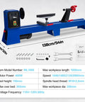 Rock Solid Benchtop Wood Lathe 14 By 40 Inches featuring a 400W motor and dimensions of 54in by 12in for woodturning projects.