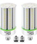 2 Pack 50W LED Corn Bulbs E26 E39 Base 120 277V 5000K Daylight 6500lm Crazy Bright Replaces HID HPS Mercury Vapor CFL Metal Halide