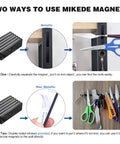 MIKEDE 20-pack neodymium magnet bars, 60 x 10 x 3 mm, black epoxy waterproof with double-sided adhesive.