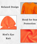 UPF Fifty Plus Long Sleeve Sun Protection Shirt With Hooded Rash Guard Five Pack For Outdoor Athletes