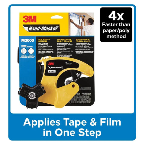 Yellow Hand Masker Tape Dispenser For Painter Film And Paper One Pass Application in packaging with blue label