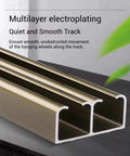 Sliding Double Track Barn Door Hardware Kit for Ceiling Mount and Pocket Door Rails, Quiet Stainless Steel Track