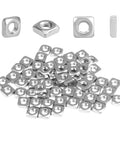 60 Pack M3 Thin Square Nuts Stainless Steel Low Profile Metric Fasteners DIN 562 Standard for 3D Printers and CNC builds.