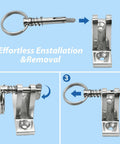 Steps to install 4-Pack Quick Release Pins With Drop Cam And Spring, One Quarter Inch Diameter, 0.86 Inch Usable Length, Saltwater Ready 316.
