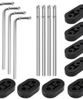 Nyuemystery 16 Pc Weld-On Exhaust Hanger Kit With Heavy Duty Zinc Rods And Rubber Insulators For Car Truck Suv To Stop Vibration Noise