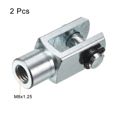 Heavy Duty Air Cylinder Rod Clevis End Y Connector 2 Pack With Female Thread M8x1.25, 42mm Length For Air Cylinder Foot Mounting Work