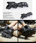 Inline Skates For Girls And Boys Beginner Friendly Professional Roller Blades For Women And Men Adjustable Size Black Purple