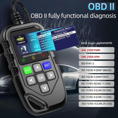 Shop Grade OBD2 Scanner And Code Reader For Chevrolet Blazer Plus Blazer EV features a color display and diagnostic buttons.