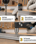 Top Shelf Aluminum Blind Pop Rivets Heavy Duty Fastener Pack Delivers Knockout Hold For Car Panels Garage Mods And Fence Repairs With 3/16 Inch Diameter And 1/8 Inch Grip Range Inside A Handy 100 Piece Tin Perfect For Any DIY Hustle Ready To Go, showing installation steps.