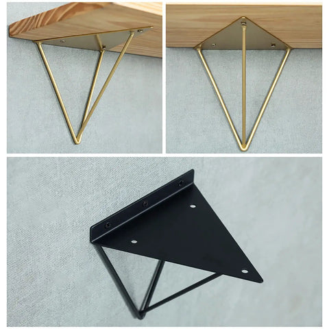 Rock Solid Heavy Duty Shelf Brackets In Matte Black Cast Iron Triangle Wall Mount Supports With Full Hardware Kit Easy Diy Floating Shelves That Handle Up To One Hundred Pounds Like A Champ.
