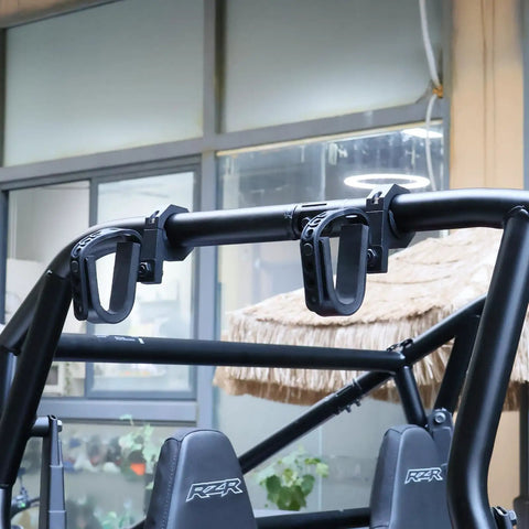 UTV Gun Holder Roll Bar Rack Fits One Inch One And A Half Inch One And Three Quarter Inch And Two Inch Roll Bars mounted on roll cage.