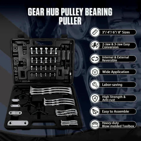 Heavy Duty Gear Puller Set With 3 Inch 4 Inch 6 Inch 8 Inch Jaws, Two And Three Jaw Pullers, Universal Bearing Separator.