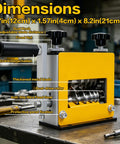 Detailed view of No Sweat Heavy Duty Wire Stripper Machine For Copper Cable 3 To 17 MM showing dimensions and components.