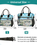 Desert Landscape Cactus Pattern Large Cooler Bag Insulated Lunch Tote For Women Holds 18 Cans with size dimensions and strap