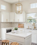 Gold Modern 4 Light Linear Chandelier For Dining Room, Foyer, Living Room, Staircase And Entryway in kitchen setting