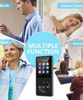 64GB MP3 Player With Bluetooth Portable HiFi Lossless Music Player With Built In Speaker displayed with multiple functions