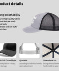 Side view of Dope Heather Grey Trucker Cap for men and boys with adjustable strap and breathable ventilated back design.
