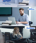 Grab And Go Portable Thermal Printer With 300Dpi Resolution prints docs on the fly, shown in office and outdoor settings.